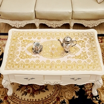 Plastic pvc coffee table mat waterproof anti-scalding tablecloth rectangular European simple gilded plastic disposable coffee table tablecloth