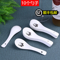 10 spoons Creative ceramic small soup spoon Household tableware Cute eating spoon Removable microwave spoon