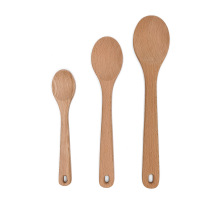 Imported Beech spoon set three-piece long handle wooden spoon stirring wooden spoon wooden baking cooking cooking spoon