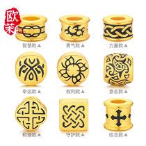 Gold tattoo transfer beads 3d hard gold guardian belief beaded 999 pure gold courage Passepartout couple bracelet