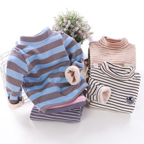 Children long sleeve t-shirt autumn winter single blouse male and female child single piece warm lingerie garnter thickened undershirt thickened with high collar