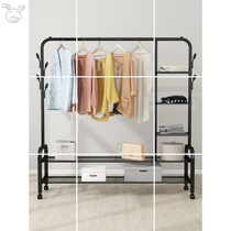 Clothes rack Floor folding dormitory bedroom storage rack Balcony drying rack rod Household simple cool hanging clothes rack