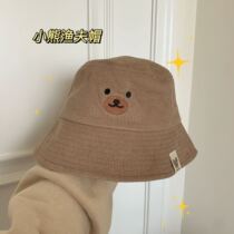 Original homemade embroidered bear fishermans hat winter cute girl hat Joker