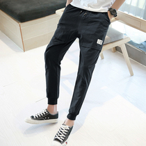  Spring slimming tight Hong Kong style small size overalls leggings XS size thin legs trendy brand mens nine-point casual pants
