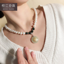 Gangjiang The white bright light is near the round and flawless pearl necklace