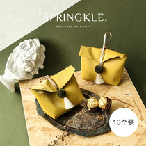 springkle wedding candy bag packing Leather bridesmaid gift small object gift bag Candy candy box