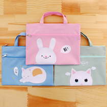 Small Freshener Cartoon Cute Student Tonic bag Pregnant Woman Check Single Cashier Bag Portable Large File Bag B4 loose-leaf bag