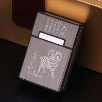 Customized cigarette label 20 anti-pressure cigarette case aluminum alloy moisture-proof flip cover whole pack soft and hard box Universal Portable cigarette case
