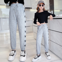 Girls health pants spring and autumn 2021 new childrens pants big children casual pants Net Red girl sports pants Korean fashion