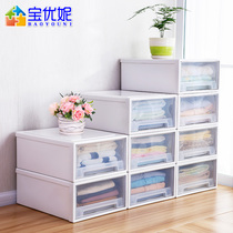 Treasure Chest of Drawer Drawer Containing Box Transparent Wardrobe Clothes Storage Box Toy Containing Box Plastic Drawer Finishing Box