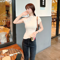 Kaka womens official flagship Han Edition early autumn leads short sleeve T-shirt and fixed skinny tops