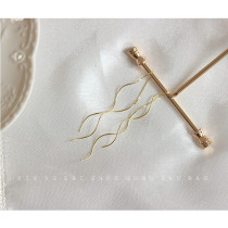 Han edition appears thin silver 14k wave ear line long 2021 new mood temperament 18k rose gold flow Su earring