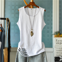 Autumn and winter bamboo cotton vest women wear new sleeveless T-shirt base shirt hole Joker slim suspender with fat m