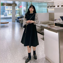 Big code spicy girl with dress and dress woman 2021 new pop style comeback antique fragrages splicing Fat MM Ocean Gas Minus Canopy