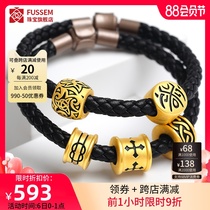 999 Pure gold guardian Transfer beads Gold bracelet Male faith Beaded tattoo gold beads Pure gold will female 3D hard gold