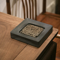 Square Wujinshi pot bearing dry bubble platform volcanic rock tea dry bubble tray stone water storage kung fu tea set