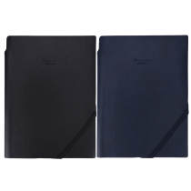 Deli 22215 leather notebook business notepad with pen insert oblique strap notebook PU material 96 pages can be customized
