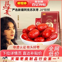 10 billion subsidy (I miss you_lock fresh dates 500g x 2 bags) Xinjiang ash date wash red dates ready to eat dry goods