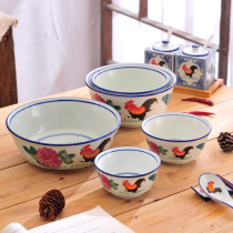 Tableware bowl noodles old-fashioned bowl rice bowl Antique Chinese chicken hall soup bowl Nostalgic hat special bowl Ceramic bowl Rooster