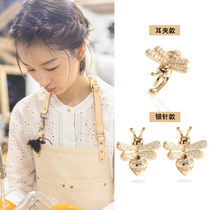 Bee ear clip female 2021 New Tide summer elf earrings Zhou Dongyu with star earrings without earrings