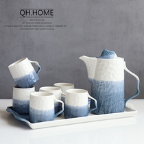 Qianhui gradient ceramic kettle set household heat-resistant tea cup set living room cold Kettle tea set water cup set