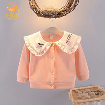 Childrens new female baby spring jacket 0-1 year old girl baby jacket Spring and Autumn 3 girls foreign style Princess Han