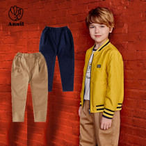 Annai childrens clothing 2019 autumn and winter new mens big childrens full-waist woven single pants AB936625