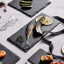  Rock flat Western food plate tray Steak plate Rectangular sushi plate Dessert table Cake baking meal