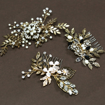 European and American handmade new retro gold bridal disc hair headwear pearl-only beauty styled hair dressing wedding gown accessories