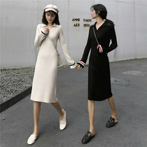 Autumn 2020 popular net red skirt polo knitted dress new thin temperament super fairy base skirt