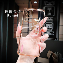 opporeno6pro ten mobile phone shell womens new high-end 2021 tides 0pporeno6 ultra-thin anti-fall full package 5g original clothing net red card creative transparent curved screen silicone gel