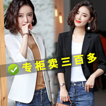 Small blazer womens summer thin casual white short sleeve shirt female temperament black short Net Red fashion suit