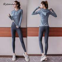 Rsemnia autumn and winter new yoga clothes women show thin pullover quick-drying clothes Gym exercise net red sports clothes tide