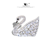 Japanese and Korean cute crystal swan brooch womens coat corsage pin shawl buckle with jewelry Teachers Day gift