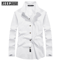 JEEP mens flagship long-sleeved shirt mens autumn business gentleman long-sleeved mens Korean version casual all-match shirt men H