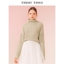 (Shopping mall with the same)sugar force winter new loose side slit wool blend sweater womens turtleneck sweater