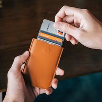  DAX laminated card bag Pull-out creative mini gradient multi-card portable ultra-thin mens and womens small coin wallet genuine leather