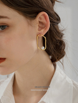 G S Fansel Brief Harbor Wind Irregular Geometric Earrings Female small crowdsourced original design sense hollowed-out pearl earrings