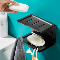 Double soap box Soap holder glued to the wall Multi-function punch-free wall storage toilet storage artifact