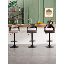  Factory special bamboo Jing European bar chair lifting and rotating light luxury bar chair Wrought iron American high-legged backrest chair household