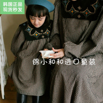 Now Jin Xiaohe and amber Korean childrens clothing Childrens long-sleeved dress new girls pure cotton doll collar skirt