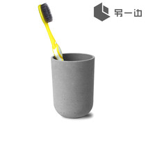 On the other side cement gargle cup toothbrush holder home storage pen holder office creative concrete bathroom wash