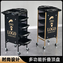 New retro hairdresser hair salon tool trolley barber shop perm dyed hair stylist reinforced special hand push bar car