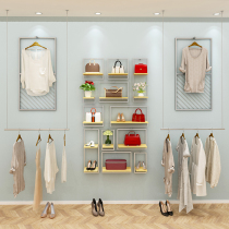 Clothing display rack Wall bag rack display rack wall-mounted simple shelf womens clothing store wall creative shelf