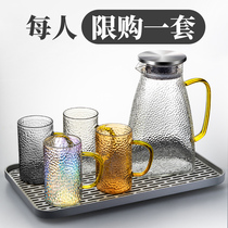 Living room heat-resistant glass tea cup with a handcup children summer set home with tray large capacity couple