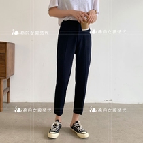 sandro asw casual suit pants women 2021 Spring and Autumn New High waist feet ankle-length pants pipe straight pants
