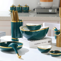 Nordic Home Ceramics Creative Fruits Pan Snack Dish Dry Fruits Fruit Light Lavish Precious Metal Bowl Gold Personality Composition Suit