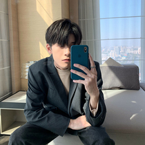 Hualun Ruffian striped casual suit jacket men Korean trend handsome single western double-breasted small suit Tide brand