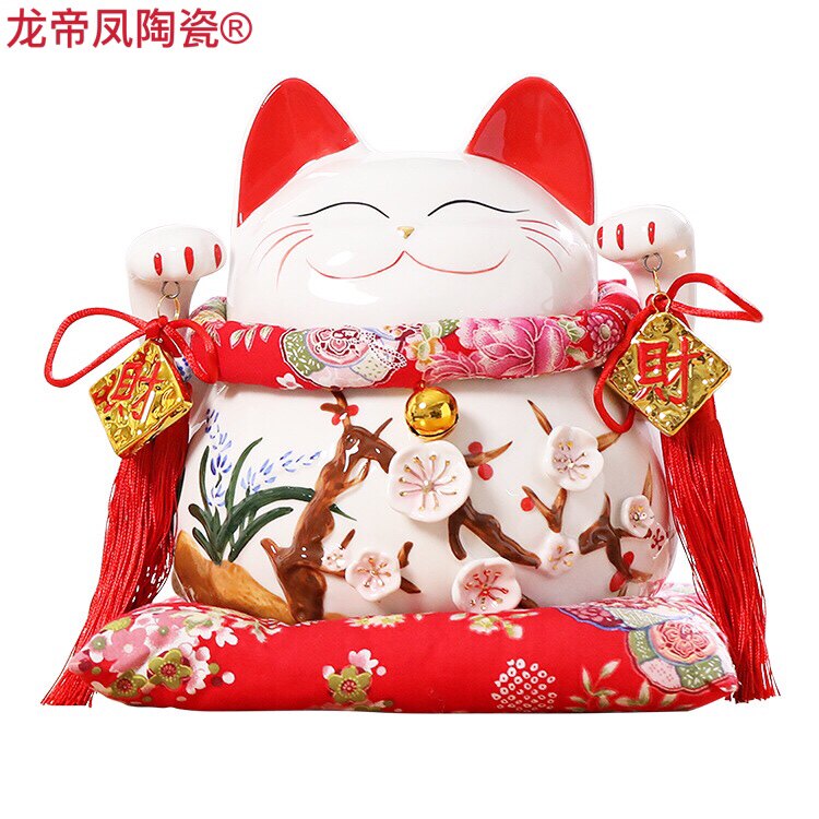 Eight-year-old store new product impulse ceramic large court lucky cat piggy bank store opening gift children's gift