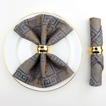 New Chinese hotel mouth cloth folding flower rubbing Cup cloth restaurant decoration square cloth household high-grade napkin meal buckle set